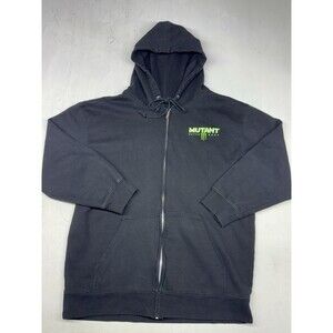 Monster Energy Mutant Sweatshirt Black Full Zip-Up Hoodie Mens Large